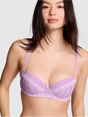 PINK Victoria's Secret Lilac Lace Push-Up Bra